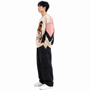 Bulk Supply Khaki Vintage DTG Graphic Print Oversized Hooded Sweatshirts 340G Thick Cotton Blend Men Fashion Hoodies - Product Image 4