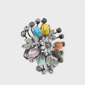 Best Selling Multicolor <b>Statement</b> <b>Ring</b> Black Plated Adjustable Fancy Shape Cocktail <b>Ring</b> Bold Fashion Jewelry Gift for Women - Product Image 2
