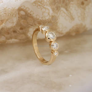 IGI/GIA Lab Grown Cut Diamond Vintage 14k jaune mariage/bague de fiançailles unisexe or blanc fin pour anniversaire fête-digne - Product Image 4