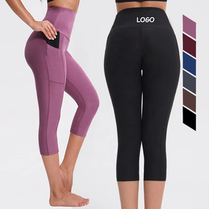 Women High Quality Waist Compression Soft Yoga Fitness Gym Pants Tummy Control Workout <b>Running</b> Leggings With Pockets - Product Image 2