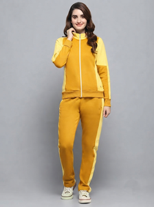 Survêtement sportif pour femme, fermeture éclair intégrale, col montant, imprimé par sublimation, spandex polyester, coupe ajustée avec poches latérales - Product Image 5