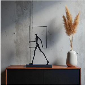 Figura Decorativa de Hombre Caminando con Marco Negro para Decoración de Oficina, Eventos, Escritorio, Mesa, Adorno y Escultura Moderna Minimalista - Product Image 4