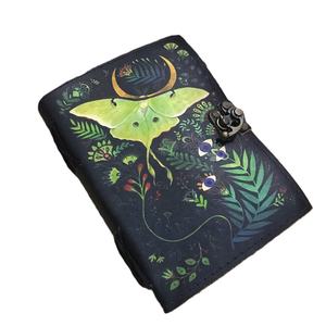 สมุดบันทึกพิมพ์ลายผีเสื้อ Morpho สมุดบันทึกหนังลายเต็มพร้อมกระดาษขอบฝาปิดหนังสือสมุดบันทึกปิด C-Lock - Product Image 1