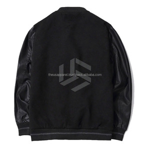 Custom Unisex Scratched Letter Patchwork Waterproof Breathable Windproof Eco-Friendly Varsity Varsity <b>Jacket</b> Men - Product Image 2