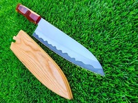 Couteau de chef en acier inoxydable forgé sur mesure, ambidextre, style industriel, manche en résine, lame extra-affûtée pour la préparation des aliments