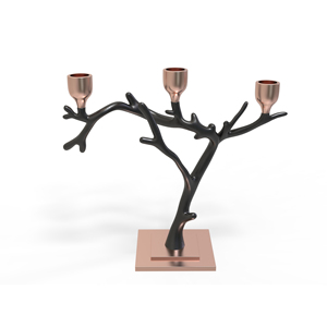 Copper and <b>Black</b> Branch <b>Candelabra</b> Home Decoration Durable Metal Candle Holder - Product Image 2
