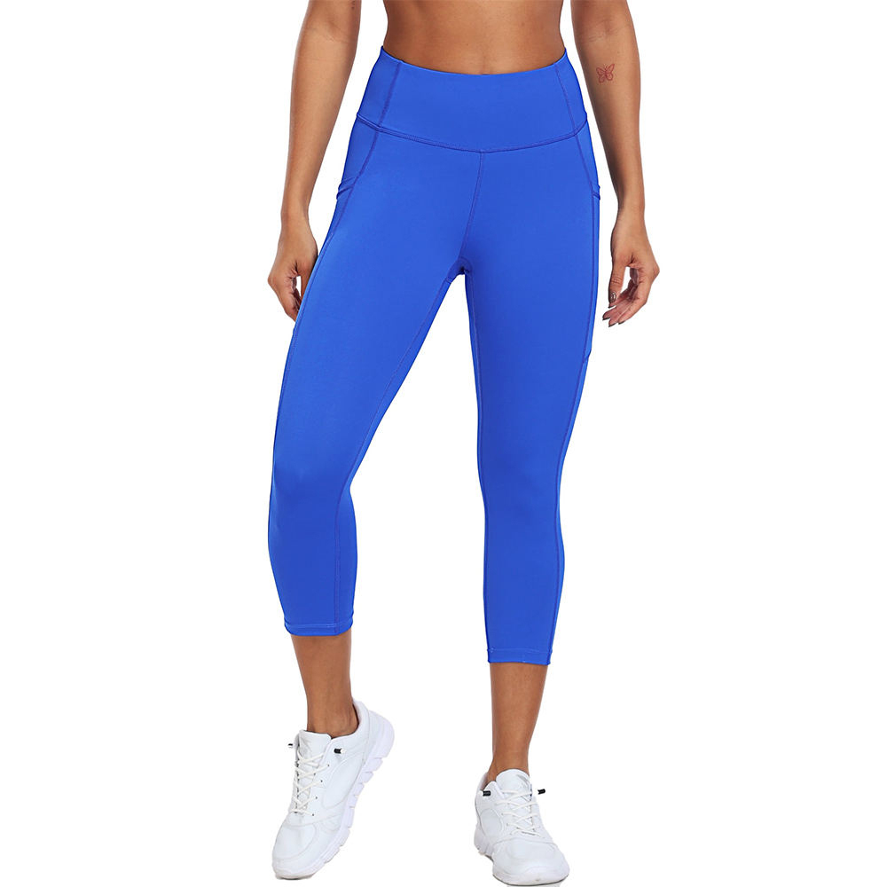 Wholesale Women Yoga Legging Blue Color High Waist Sports Tights For Gym Fitness Workout Running Yoga Pants for Women