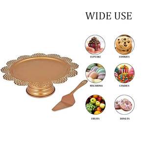 Support à gâteau incassable pour mariage et festival, présentoir rond pour cupcakes, plateau de service, ensemble de présentation de gâteaux ronds pour table - Product Image 5