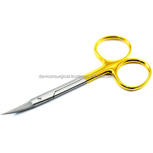 Tijeras Quirúrgicas Iris TC Curvas de Carburo de Tungsteno, Tijeras de Acero Inoxidable con Punta Fina, Instrumento para Cirugía Oftálmica y Plástica - Product Image 1