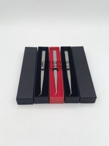 Haute Qualité 45 Degrés Mince Droite Plein Argent En Acier Inoxydable Extension De Cils Pince À Épiler Personnalisable Logo Beauté Instrument - Product Image 3