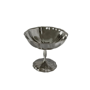 Bol sur pied en acier inoxydable haut de gamme pour desserts et fruits, bol à glace décoratif en métal, centre de table - Product Image 3