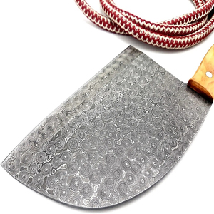 Cuchillo de Chef Burraq OEM/ODM, Hecho a Mano, de Acero de Damasco de Grado Industrial, Multifuncional, con Patrón de Gota de Lluvia, Funda de Cuero - Product Image 6