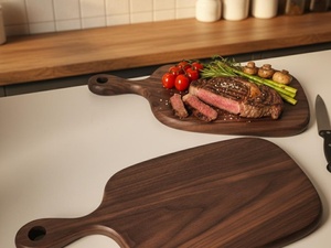 Tabla de Cortar de Madera de Acacia Ecológica de 1.5 cm de Grosor, Tabla Grande para Charcutería, Tabla de Cocina de Madera con Asa Multiusos para Carne - Product Image 6