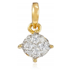 Elegante Colgante Cuadrado Chapado en Oro con Racimo Completo de Diamantes Cultivados en Laboratorio y Detalles de Lujo - Product Image 1