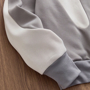 Sudaderas con capucha personalizadas al por mayor para hombre, de algodón grueso, con cremallera, paneles en contraste, estilo urbano, sudadera con cremallera completa. - Product Image 5