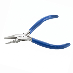 Herramientas para la Producción de Joyería, Alicates de Acero Inoxidable para Dar Forma, Planos y Redondos, 115 mm, Mango con Agarre Azul, Mini Alicates de Alta Calidad para Manualidades de Joyería - Product Image 1