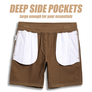 Shorts de sport personnalisés pour hommes, en molleton tricoté, décontractés, d'été, avec cordon élastique, pour l'entraînement et la gym - Product Image 3