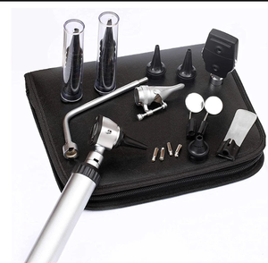 Ensemble complet d'instruments de diagnostic ORL en acier, certifié CE Classe I, équipement médical professionnel manuel pour médecins et cliniques - Product Image 1