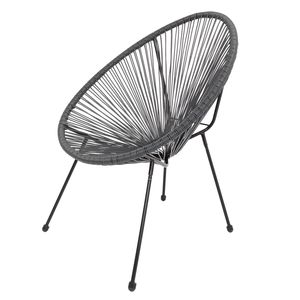 Set di mobili da bistrot Acapulco per tutte le stagioni, 3 pezzi, per patio, giardino, esterno, 2 sedie grigie e tavolo con piano in vetro DK - Product Image 1