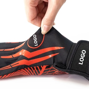 Gants de sport d'extérieur à doigts entiers en PU, rouge et noir, imprimés par sublimation, antidérapants, unisexes, toutes saisons, fermeture à enfiler - Product Image 2