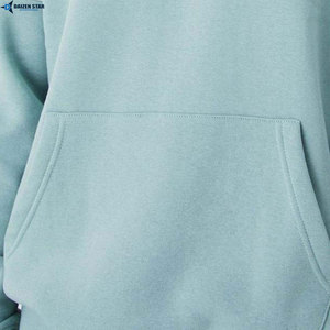 Unisex Light Blue Color Blocking Hooded Tracksuit Full Sleeve Solid Casual Autumn Wear With Side Pockets Regular Fit - Product Image 3