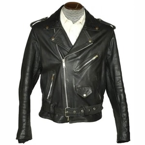 Veste en cuir noir avec ceinture pour homme, style moto des années 1960 - Product Image 1
