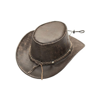 Chapeau Fedora en cuir unisexe personnalisé, imprimé sur mesure, promotionnel, pas cher, couleur personnalisée, logo ajustable, vente en gros - Product Image 4