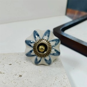 <b>ceramic</b> bedroom drawer <b>knobs</b> Antique Style <b>Ceramic</b> Cabinet <b>Knob</b> Round Drawer Pull Decorative Furniture Hardware - Product Image 1