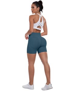 Women Biker Shorts Workout Gym Shorts High Waisted Tummy Control Butt Lifting Running Sports Yoga <b>Booty</b> Scrunch Butt Shorts - Product Image 2