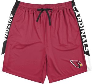 Pantalones Cortos Deportivos Rojos de Malla de los Arizona Cardinals con Franjas Laterales y Logotipo del Equipo, Ropa Deportiva Ligera - Product Image 1