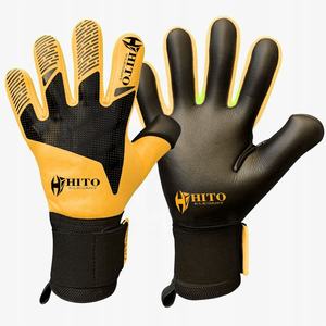 Gants de gardien de but de football avec impression en silicone sur le dos et contact en caoutchouc sur la paume, sangle intégrée, nouveau design. - Product Image 4