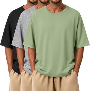 Heavy Weight 100% Cotton Oversized T-<b>Shirt</b> <b>Men</b> 220 Grams Shoulder Custom Printing Hip Hop Plus Size 100% Cotton Blank Boxy <b>Men's</b> - Product Image 1