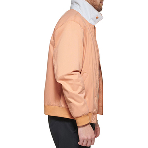 Blouson bomber orange pour homme avec col rabattable, fermeture éclair, style décontracté, coupe-vent, en toile de polyester, pour l'automne - Product Image 5
