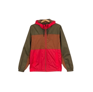 Color Block Zipper Hooded Men Windbreaker Jacket Breathable <b>Mesh</b> Lining Casual Outdoor Nylon Windbreaker Jacket - Product Image 1