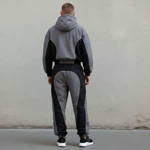 Men's Color Windbreaker <b>Tracksuit</b> Hooded Full Zipper Sport Jacket With Side Pockets Breathable <b>Polyester</b> Autumn Wear and sale - Product Image 2