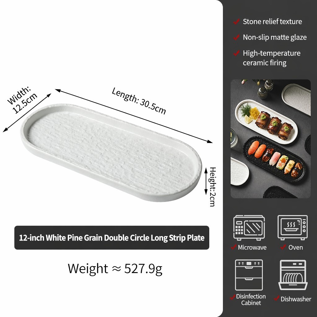 12 inch Oval Plate white