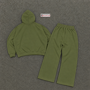 Conjunto de Sudadera con Capucha Oversize Premium Olive para Hombre, Sudadera Pullover y Pantalones Jogger, Ropa Deportiva Casual Urbana al por Mayor - Product Image 6