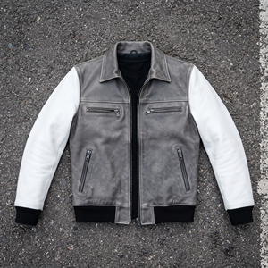 Veste en cuir véritable pour homme, col rabattable, fermeture éclair sur la poitrine, manteau en cuir PU, nouvelle mode hiver, vestes en cuir - Product Image 1
