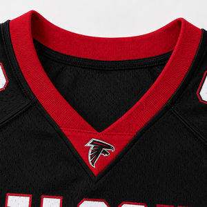 Camiseta Deportiva de Fútbol Americano para Hombre, Modelo Falcons 24, Color Negro, Rojo y Blanco, Cuello en V, Manga Corta, Absorbe la Humedad - Product Image 2