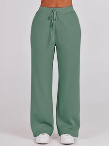 Wholesale Women's Two Piece Casual Quarter Zipper Sweatshirt & Wide Leg Sweatpants <b>Tracksuit</b> Set Loose Outfit With Custom Logo - Product Image 6