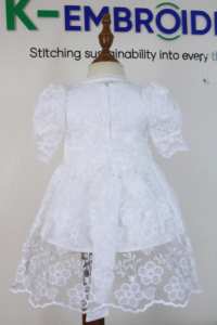 Conjunto de Vestido de Bautizo de Encaje Blanco para Bebé Niña, Traje de Bautismo Infantil con Superposición de Encaje y Vestido Interior - Product Image 4