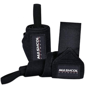 Poignets de fitness verts de 18 pouces en coton personnalisé Élastique robuste Support de poignet de musculation Équipement de gymnastique Vente en gros - Product Image 4