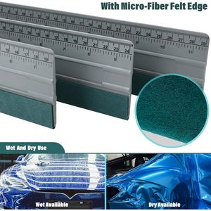 Set di 3 Raschietti in Vinile di Grandi Dimensioni con Bordo in Feltro per Applicazione Pellicole Auto, Grafiche Murali e Decalcomanie - Product Image 3