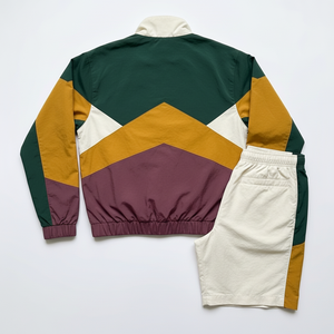 Conjunto Deportivo de Chaqueta y Pantalones Cortos, Chaqueta Cortavientos Personalizada con Logotipo Bordado, Cierre Completo - Product Image 2