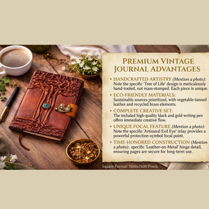 Diario de Cuero Hecho a Mano con Diseño de Árbol Hocus Pocus |   Cuaderno de Escritura con Cierre de Candado Vintage |   Diario Premium |   Libro de Regalos de Tendencia 2026 - Product Image 4
