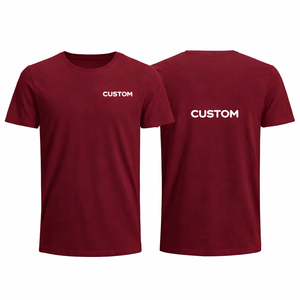 Custom <b>Maroon</b> Blank T Shirt Unisex Crew Neck Cotton Tee Short Sleeve Plain Shirt for Printing summer fashion streetwear <b>top</b> - Product Image 1
