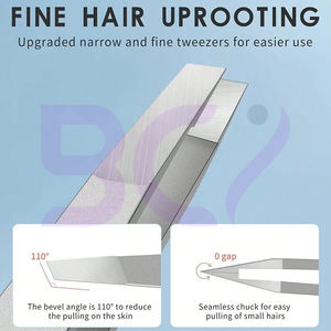 Pince à épiler en acier inoxydable durable, légère et réutilisable, à pointe inclinée de haute précision, outil de maquillage pour l'épilation des sourcils et des cils - Product Image 4