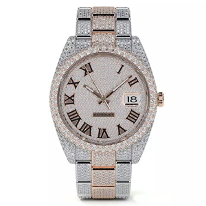 Reloj de Cuarzo de Acero Inoxidable con Diamantes Moissanite VVS Iced Out, Estilo Hip Hop Urbano, Correa de 20mm, Esfera de Cristal, Lujo y Moda - Product Image 1