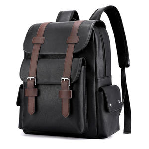 Premium Vintage PU Leather Laptop <b>Backpack</b> with Waterproof Finish and Stylish Brown Buckle Straps for College <b>student</b> bag - Product Image 1