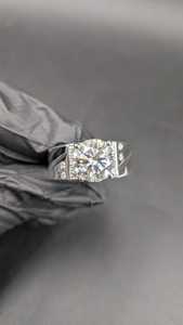 Sparkly Moissanite Round Cut Diamond Wide Band <b>Ring</b> For mens Original 925 Sterling <b>Silver</b> Fine Jewelry Wedding Surprise Gift - Product Image 6